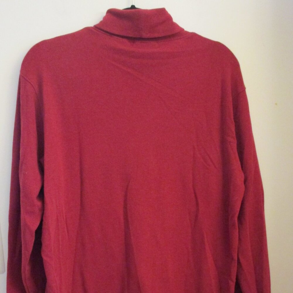 St. John's Bay Men's Long Sleeve Turtleneck, Burgundy, Size M - Picture 4 of 8